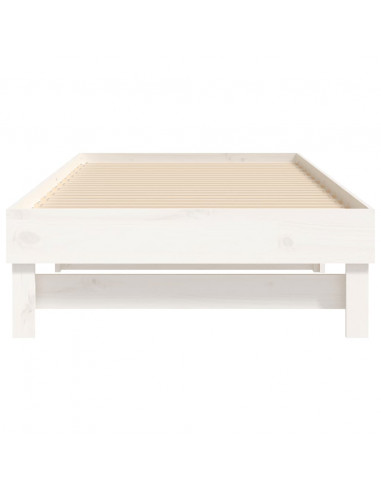 Dormeuse Estraibile Bianca 2x(80x200) cm Legno Massello di Pino