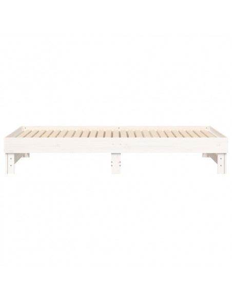 Dormeuse Estraibile Bianca 2x(80x200) cm Legno Massello di Pino