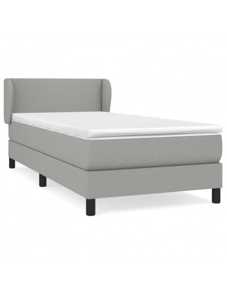 Giroletto a Molle con Materasso Grigio Chiaro 80x200 cm Tessuto