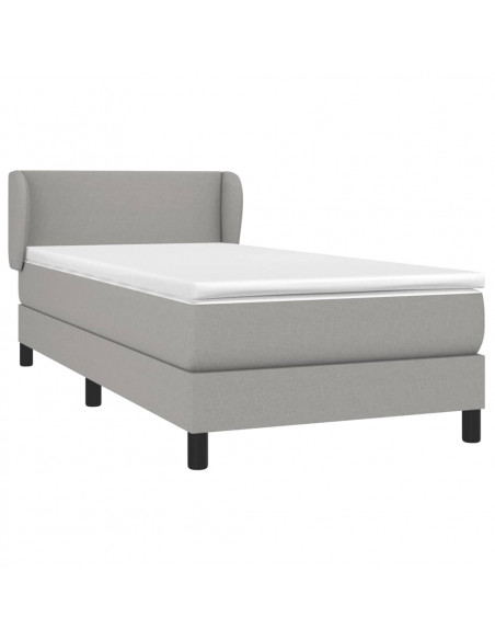 Giroletto a Molle con Materasso Grigio Chiaro 80x200 cm Tessuto
