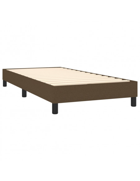 Giroletto a Molle con Materasso Marrone Scuro 90x200 cm Tessuto