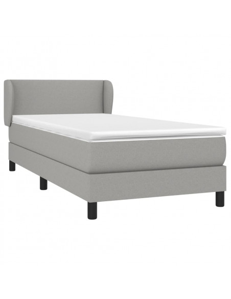 Giroletto a Molle con Materasso Grigio Chiaro100x200 cm Tessuto
