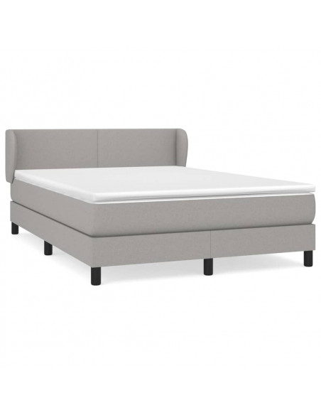 Giroletto a Molle con Materasso Grigio Chiaro 140x190cm Tessuto
