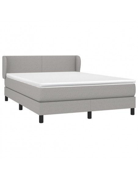 Giroletto a Molle con Materasso Grigio Chiaro 140x190cm Tessuto