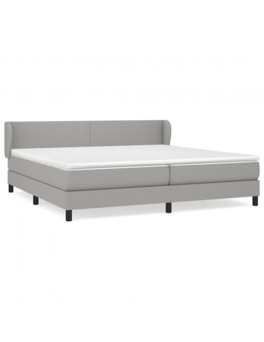 Giroletto a Molle con Materasso Grigio Chiaro 200x200cm Tessuto