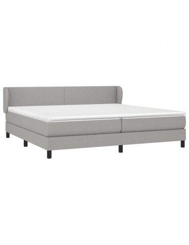 Giroletto a Molle con Materasso Grigio Chiaro 200x200cm Tessuto