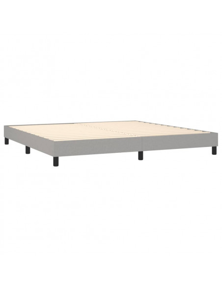 Giroletto a Molle con Materasso Grigio Chiaro 200x200cm Tessuto
