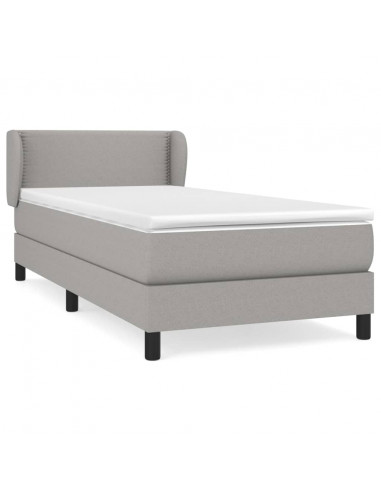 Giroletto a Molle con Materasso Grigio Chiaro 80x200 cm Tessuto