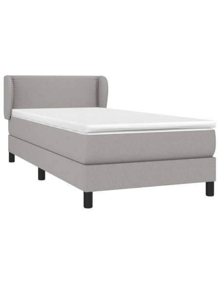 Giroletto a Molle con Materasso Grigio Chiaro 80x200 cm Tessuto