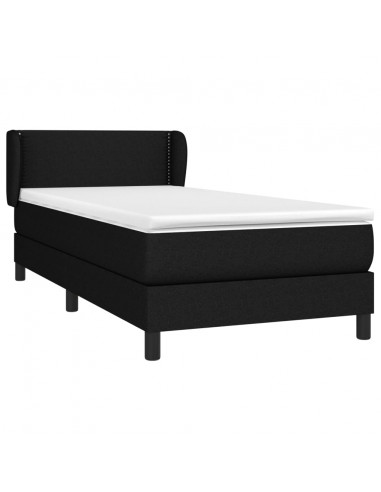 Giroletto a Molle con Materasso Nero 100x200 cm in Tessuto