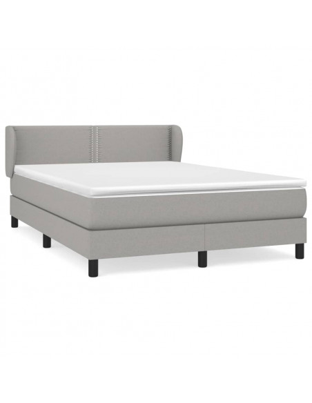 Giroletto a Molle con Materasso Grigio Chiaro 140x190cm Tessuto