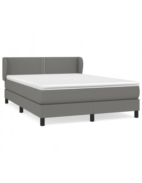 Giroletto a Molle con Materasso Grigio Scuro 140x190 cm Tessuto