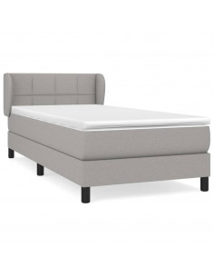 Giroletto a Molle con Materasso Grigio Chiaro 80x200 cm Tessuto 2