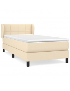 Giroletto a Molle con Materasso Crema 90x190 cm in Tessuto 2