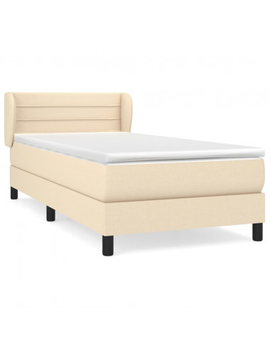 Giroletto a Molle con Materasso Crema 90x200 cm inTessuto