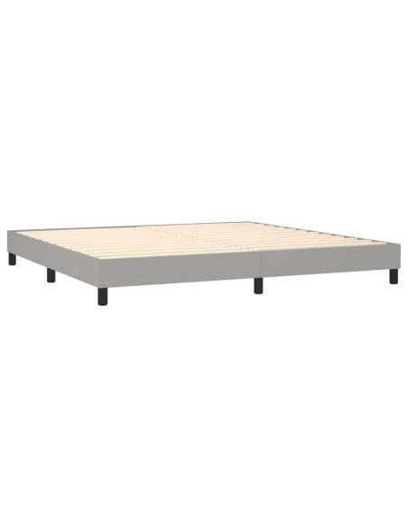 Giroletto a Molle con Materasso Grigio Chiaro 200x200cm Tessuto