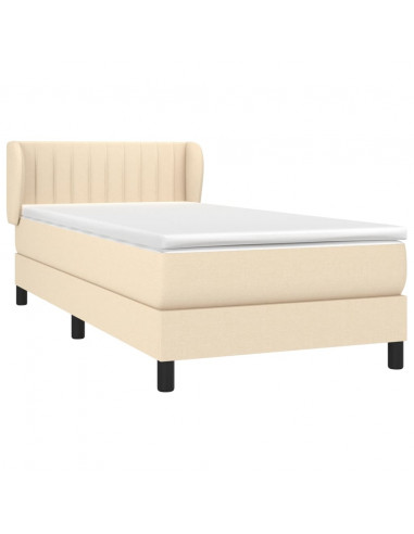 Giroletto a Molle con Materasso Crema 100x200 cm in Tessuto