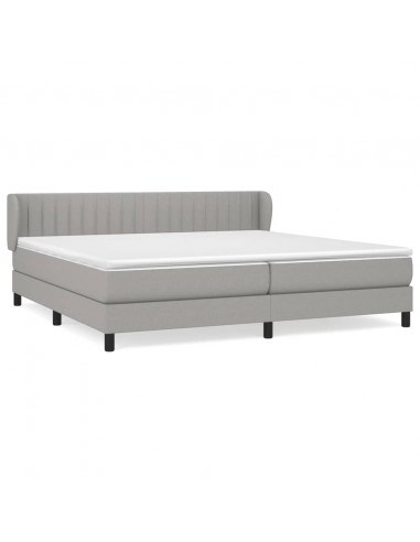 Giroletto a Molle con Materasso Grigio Chiaro 200x200cm Tessuto