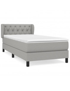 Giroletto a Molle con Materasso Grigio Chiaro 80x200 cm Tessuto 2