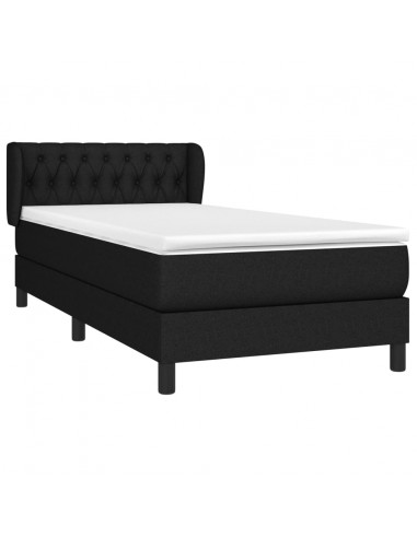 Giroletto a Molle con Materasso Nero 100x200 cm in Tessuto