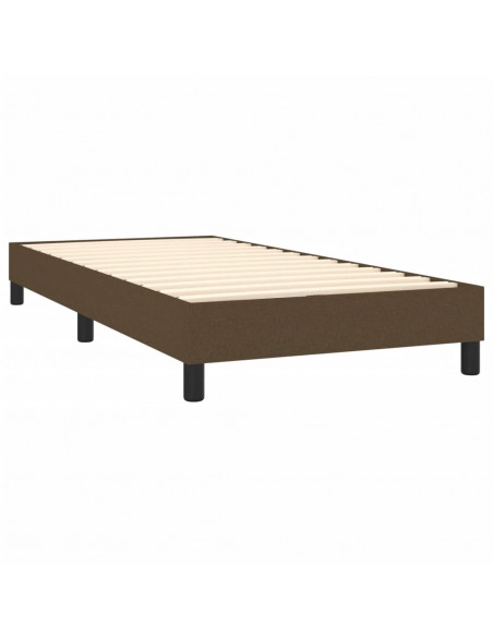 Giroletto a Molle con Materasso Marrone Scuro 100x200cm Tessuto