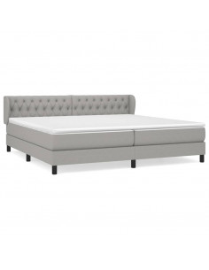 Giroletto a Molle con Materasso Grigio Chiaro 200x200cm Tessuto 2