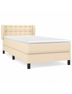 Giroletto a Molle con Materasso Crema 90x190 cm in Tessuto 2