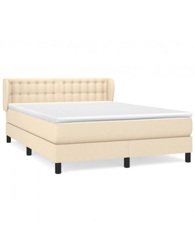 Giroletto a Molle con Materasso Crema 140x19 cm in Tessuto