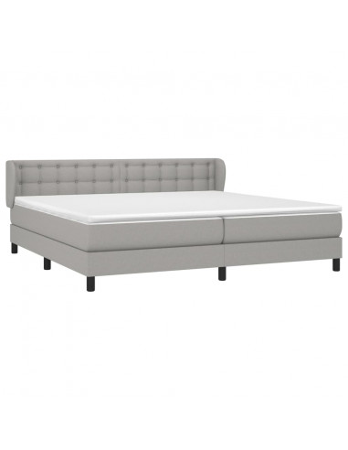 Giroletto a Molle con Materasso Grigio Chiaro 200x200cm Tessuto