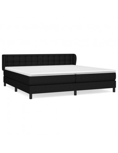 Giroletto a Molle con Materasso Nero 200x200 cm in Tessuto