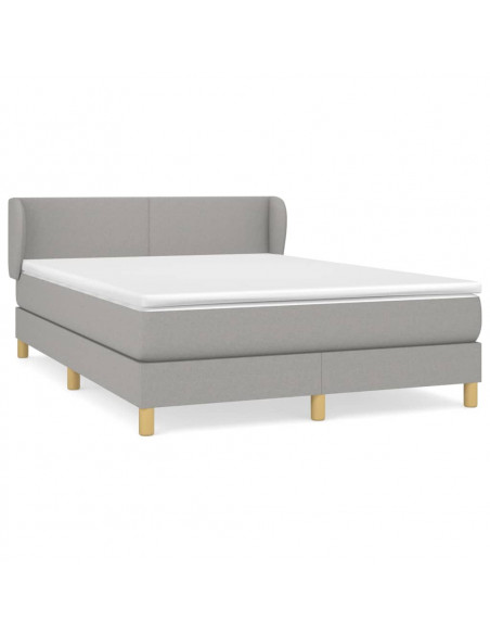 Giroletto a Molle con Materasso Grigio Chiaro 140x200cm Tessuto
