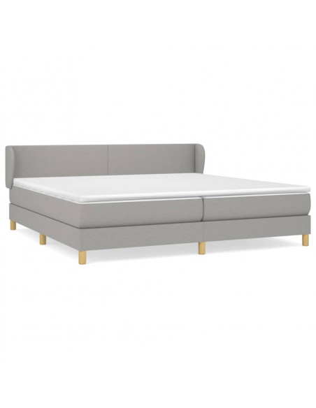 Giroletto a Molle con Materasso Grigio Chiaro 200x200cm Tessuto