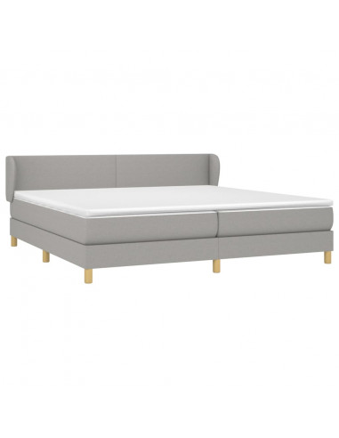 Giroletto a Molle con Materasso Grigio Chiaro 200x200cm Tessuto