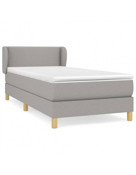 Giroletto a Molle con Materasso Grigio Chiaro 80x200 cm Tessuto