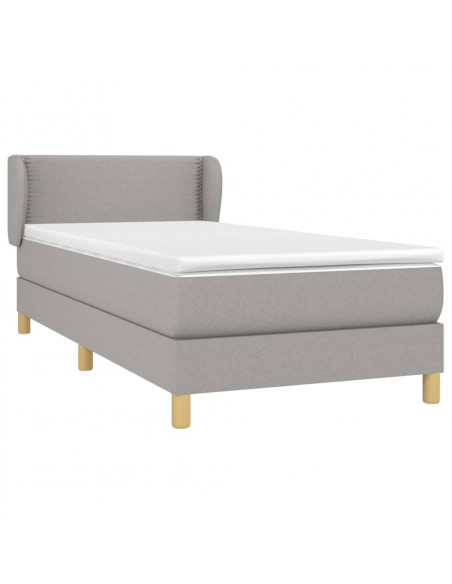 Giroletto a Molle con Materasso Grigio Chiaro100x200 cm Tessuto