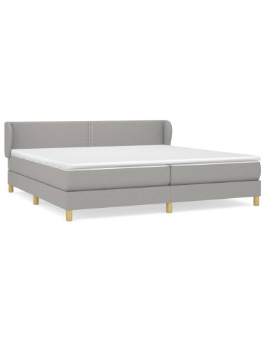 Giroletto a Molle con Materasso Grigio Chiaro 200x200cm Tessuto