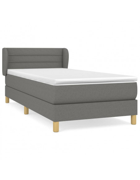 Giroletto a Molle con Materasso Grigio Scuro 80x200 cm Tessuto