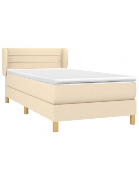 Giroletto a Molle con Materasso Crema 90x190 cm in Tessuto