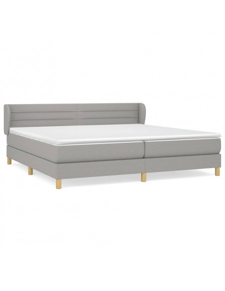 Giroletto a Molle con Materasso Grigio Chiaro 200x200cm Tessuto