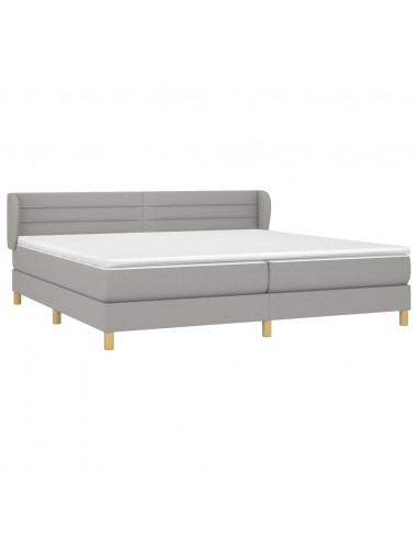 Giroletto a Molle con Materasso Grigio Chiaro 200x200cm Tessuto