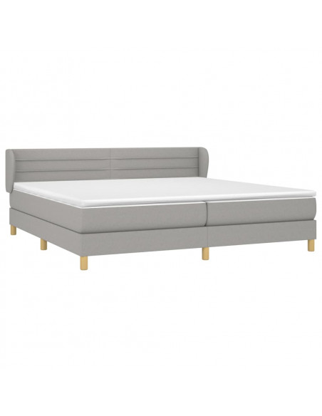 Giroletto a Molle con Materasso Grigio Chiaro 200x200cm Tessuto