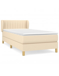 Giroletto a Molle con Materasso Crema 100x200 cm in Tessuto 2