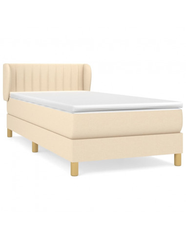 Giroletto a Molle con Materasso Crema 100x200 cm in Tessuto