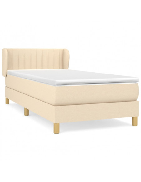 Giroletto a Molle con Materasso Crema 100x200 cm in Tessuto