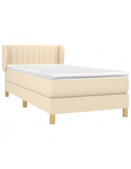 Giroletto a Molle con Materasso Crema 100x200 cm in Tessuto