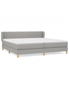 Giroletto a Molle con Materasso Grigio Chiaro 200x200cm Tessuto 2