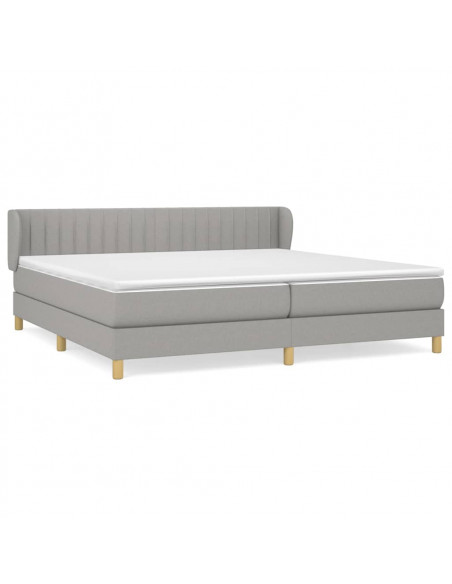 Giroletto a Molle con Materasso Grigio Chiaro 200x200cm Tessuto