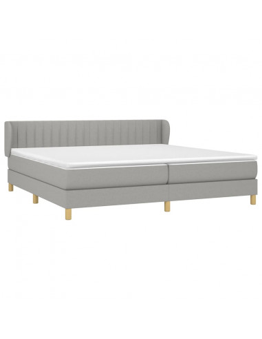 Giroletto a Molle con Materasso Grigio Chiaro 200x200cm Tessuto