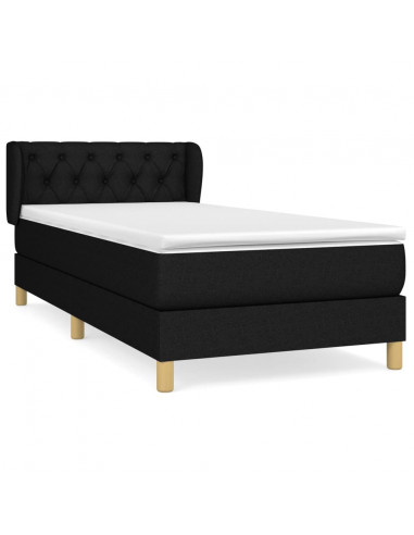 Giroletto a Molle con Materasso Nero 80x200 cm inTessuto