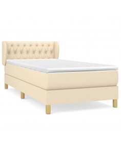 Giroletto a Molle con Materasso Crema 90x200 cm inTessuto 2